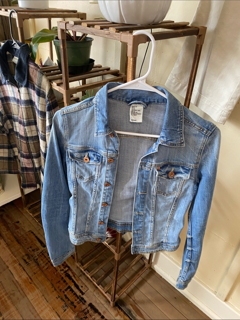 H&M Light Blue Denim Cropped Jacket